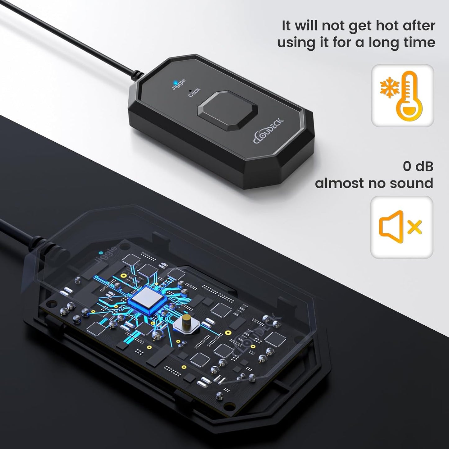 Jiggler mouse 2 in 1 functie auto click si simuleaza miscarea mouseului, nedetectabil, cu adaptor USB-C, Plug & Play, pentru computer, laptop, PC