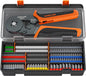 Set cleste sertizare pini conectori cu 770 terminale conductori 0,25-10 mm², 9 de tipuri, profesional, cu cutie de depozitare si transport