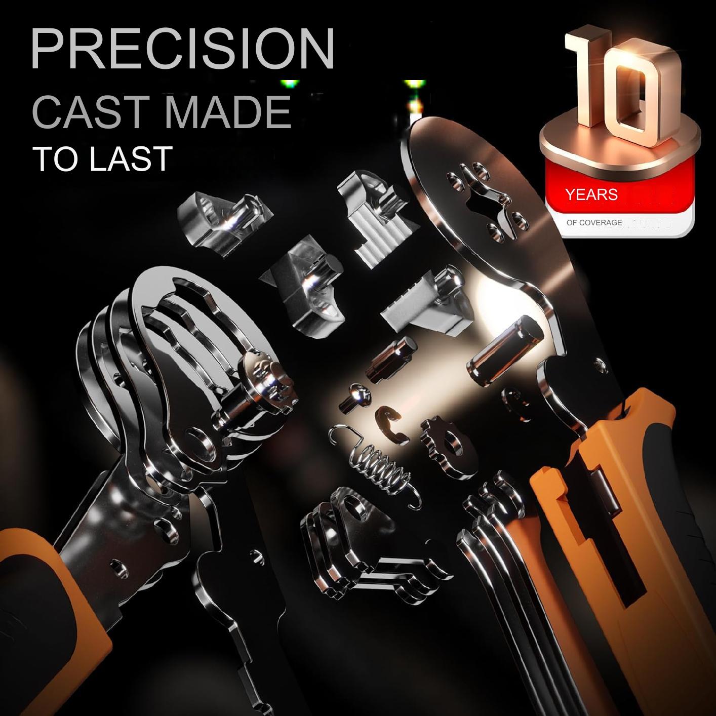 Set cleste sertizare pini conectori cu 770 terminale conductori 0,25-10 mm², 9 de tipuri, profesional, cu cutie de depozitare si transport