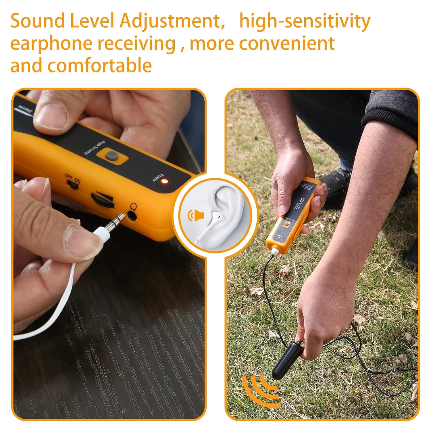 Detector de cabluri subterane, localizator fire, tevi metalice, coaxial, cu transmitator si receptor, lumina LED, adancime pana la 60 cm si 300 m lungime, KOLSOL
