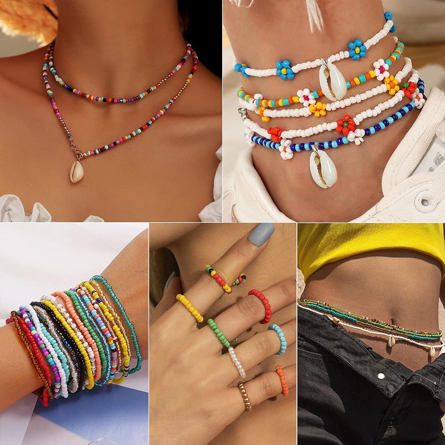 Set 9200 margele din sticla pentru confectionat bratari, 26 de culori, forfeca, penseta si 2 role snur elastic, 2x ace, pentru coliere, bijuterii