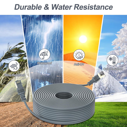 Cablu retea pentru Starlink Gen 3, de 46 m, compatibil Starlink Standard Actuated / Satellite V3, RJ45 Cat6, 1200 Mbps, impermeabil, pentru interior/exterior, gri