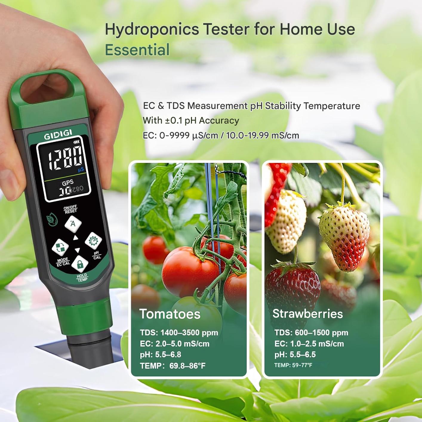 PH-metru digital profesional pentru calitatea apei 6-in-1 – pH-metru, TDS-metru, EC-metru si termometru, ecran color, precizie 0, 01 pH, ideal pentru hidroponie, piscine, acvarii, fantani si apa potabila