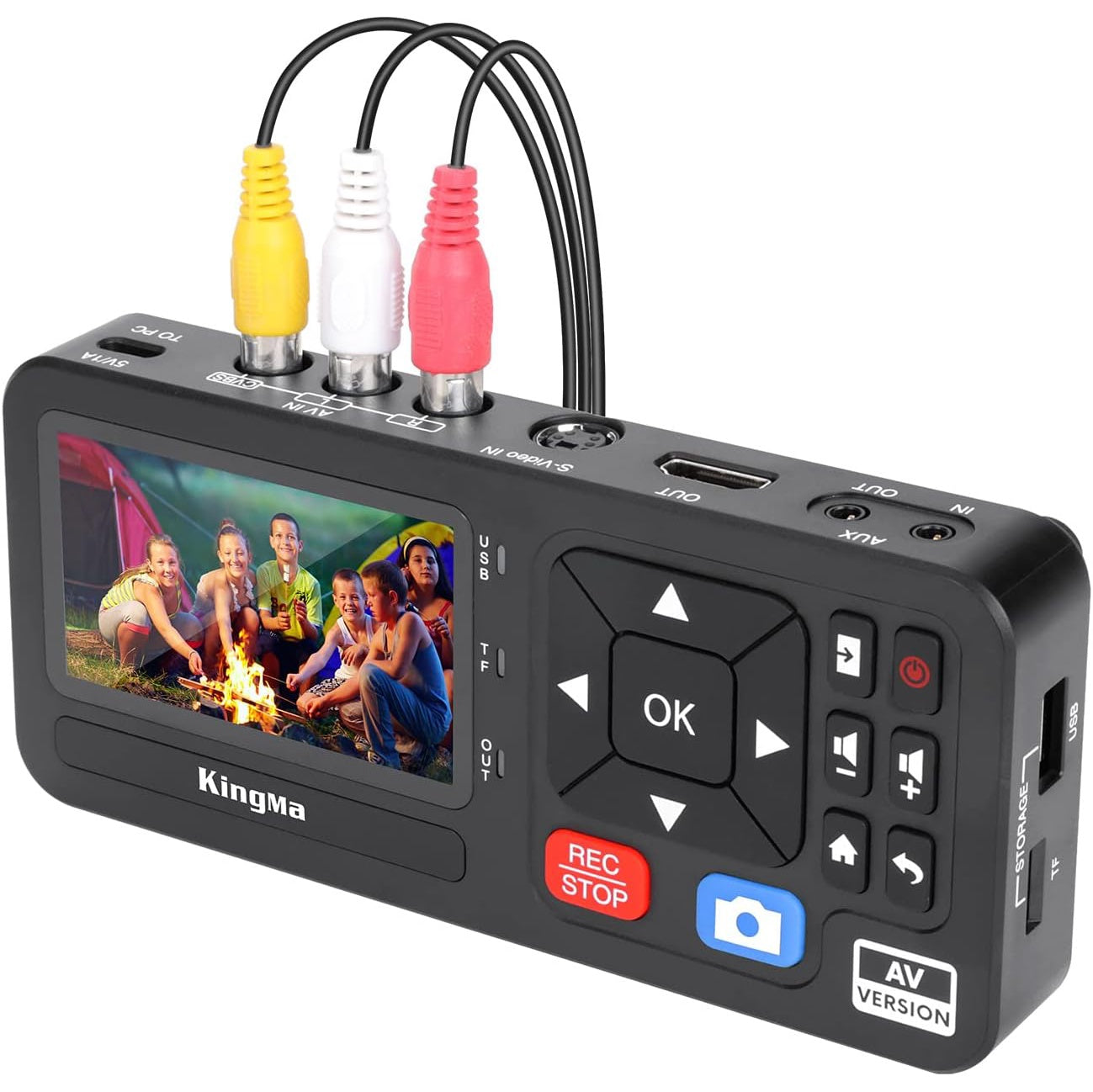 Placa de captura video 1080P cu S-Video si RCA, video grabber pentru conversie VHS, VCR, DVD, Hi8 si camere video direct pe USB sau card de memorie, display 3 inch, telecomanda inclusa, inregistrare fara PC, multifunctionala