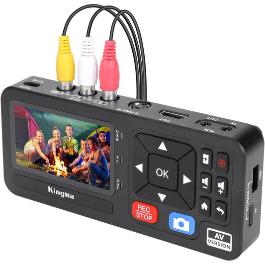 Placa de captura video 1080P cu S-Video si RCA, video grabber pentru conversie VHS, VCR, DVD, Hi8 si camere video direct pe USB sau card de memorie, display 3 inch, telecomanda inclusa, inregistrare fara PC, multifunctionala