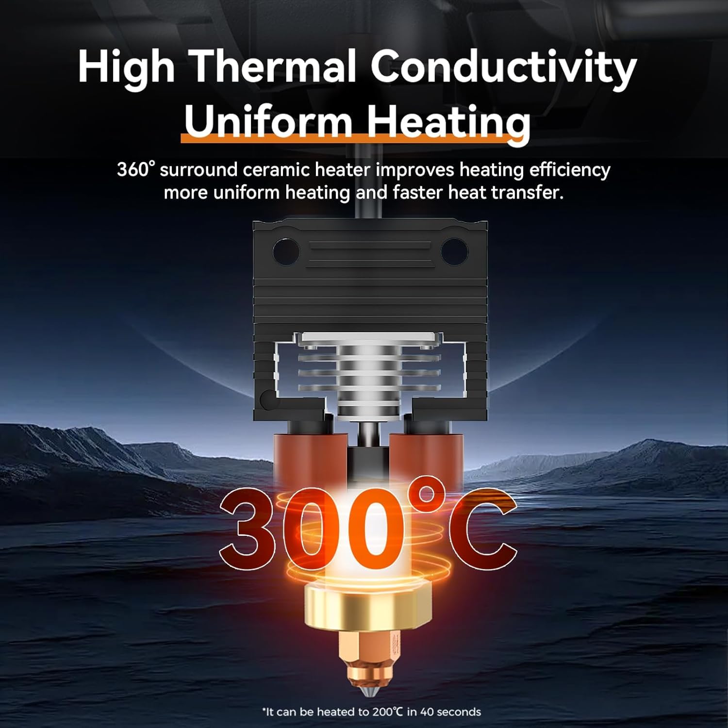 Kit cap de printare, hotend imprimanta 3D Creality K1/K1 Max/K1C, incalzitor ceramic, suporta pana la 300 °C, viteza mare de printare pana la 600 mm/s, multifunctional