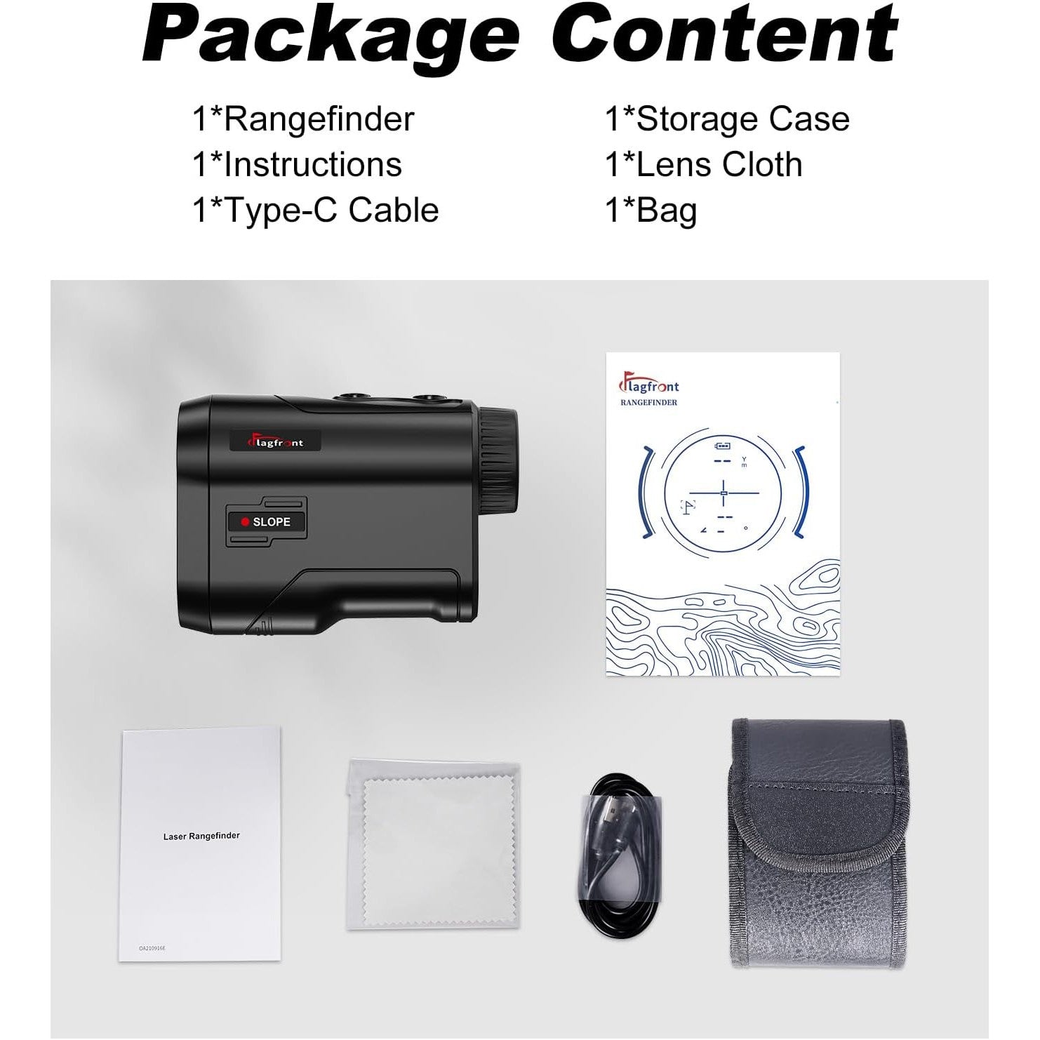 Telemetru laser Golf 1000Y, marire 6x, functie Slope/Inclinare, blocare tinta cu confirmare prin vibratie, reincarcabil USB, scanare continua, afisaj LCD HD, precizie ±1 Yard, pentru golf si vanatoare