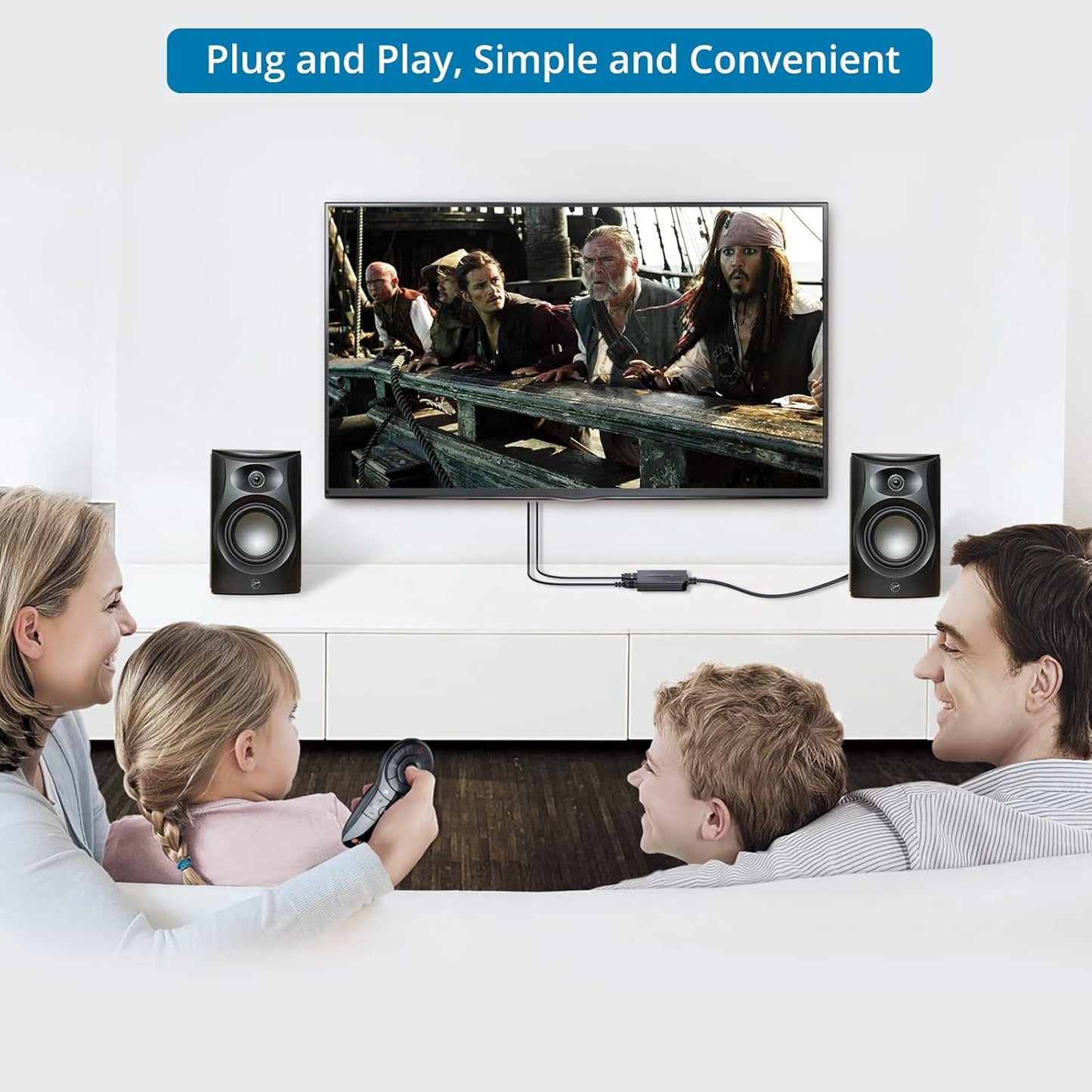 Convertor audio DA 192KHz de la digital la analog, SPDIF TOSLINK tata la RCA mama, cu chip ampificator, cu cablu optic de 1 m si iesire RCA, plug and play