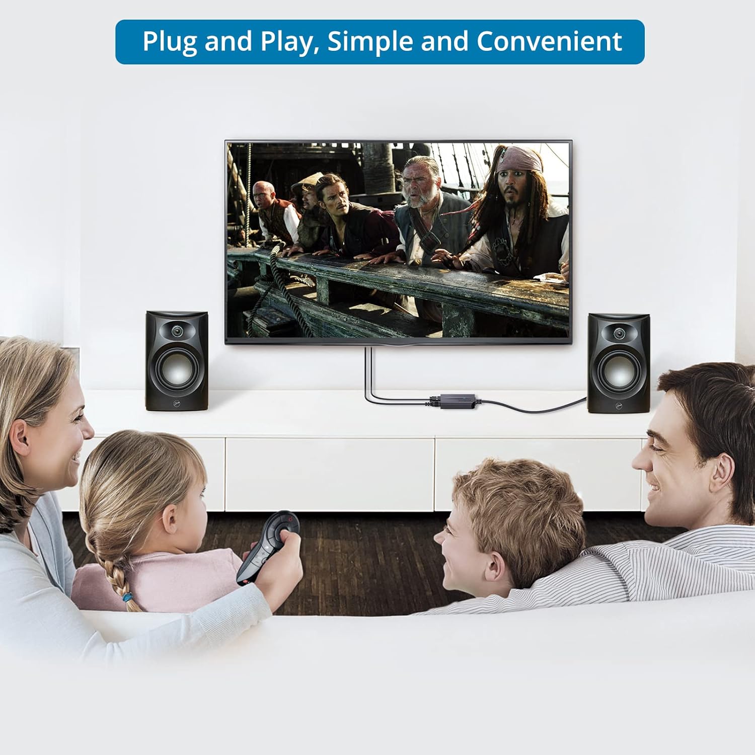 Convertor audio DA 192KHz de la digital la analog, SPDIF TOSLINK tata la RCA mama, cu chip ampificator, cu cablu optic de 1 m si iesire RCA, plug and play