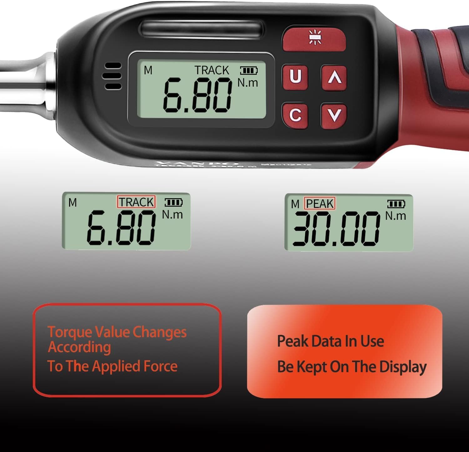 Cheie dinamometrica digitala 3/8 inch, cuplu 6, 8-135 Nm, cu display LCD, alerta sonora, cu cutie de depozitare, VP016
