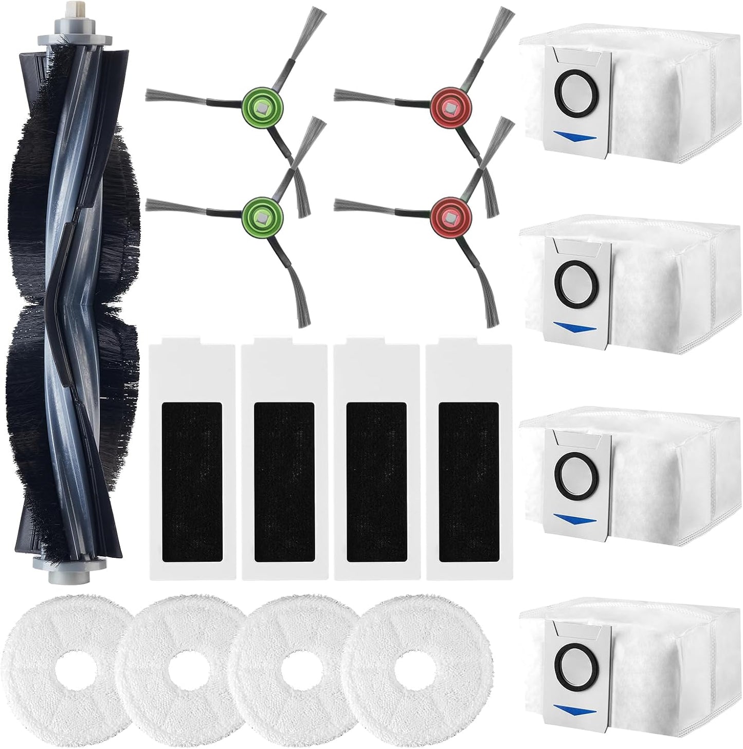 Set accesorii pentru aspirator compatibile Ecovacs Deebot T20 Omni / T20 e Omni, cu 4 buc filtru, perie tambur 1 buc, perie laterala 4 buc, mop de microfibra 4 buc, saci aspirator 6 buc, accesorii de curatare