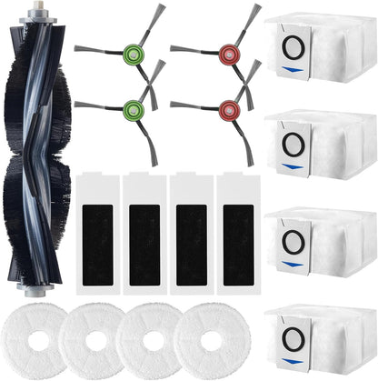 Set accesorii pentru aspirator compatibile Ecovacs Deebot T20 Omni / T20 e Omni, cu 4 buc filtru, perie tambur 1 buc, perie laterala 4 buc, mop de microfibra 4 buc, saci aspirator 6 buc, accesorii de curatare