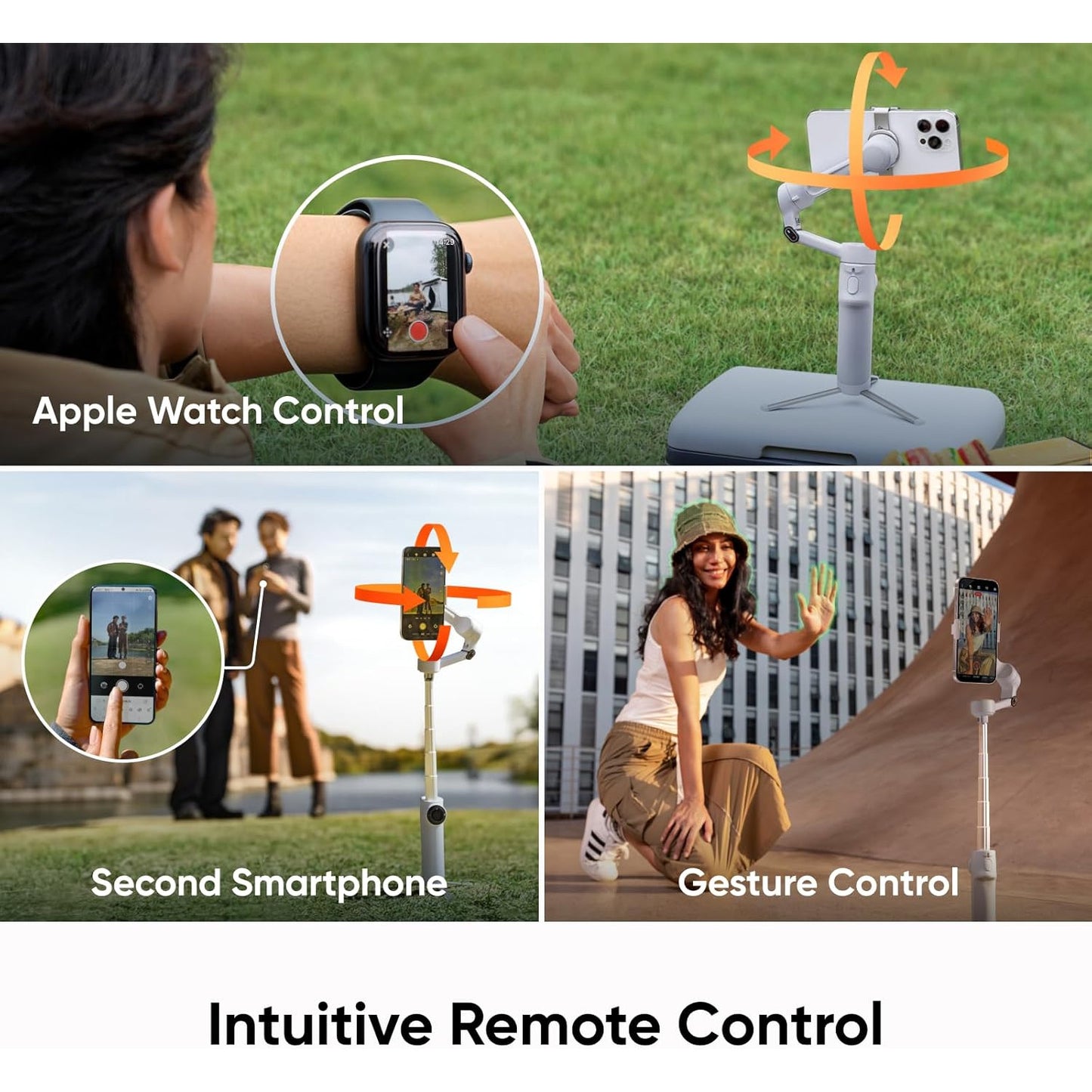 Stabilizator de imagine Insta360 Flow 2 Plus AI Tracker, sistem stabilizare telefon cu urmarie AI, trepied si selfie stick incorporat, pentru iPhone/Android
