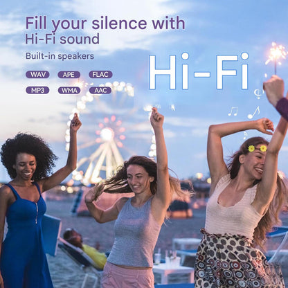 MP3 Player AGPTEK 64GB cu Bluetooth 5.3, ecran TFT de 2.4 inch, HiFi Lossless, difuzor integrat, radio FM, inregistrare, suport Card TF 128GB, violet