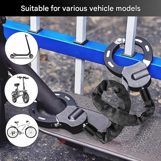 Antifurt tip catuse cu geanta de depozitare 4L, din otel calit, lungime de 91 cm, diametru 0, 6 cm, protectie din silicon, geanta cu carcasa rigida, montare rapida, lacat tip catuse pentru trotinete electrice, biciclete electrice, motociclete