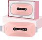 Centura abdominala pentru masaj cu incalzire si vibratii, 3 trepte incalzire si 3 vibromasaj, anti dureri menstruale, ciclu, lombare, portabila, roz