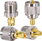 Set 4 adaptor mufa SMA la UHF, anti-interferente, transmisie stabila, pentru radio, analizor, antena WiFi, antena GPS, router Wifi, cablu coaxial