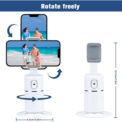 Suport smartphone cu urmarire faciala, stabilizator telefon cu rotatie 360°, acumulator 5000 mAh, nu necesita aplicatie, cu filet 1/4 inch, pentru inregistrare video, streaming live, wireless, portabil