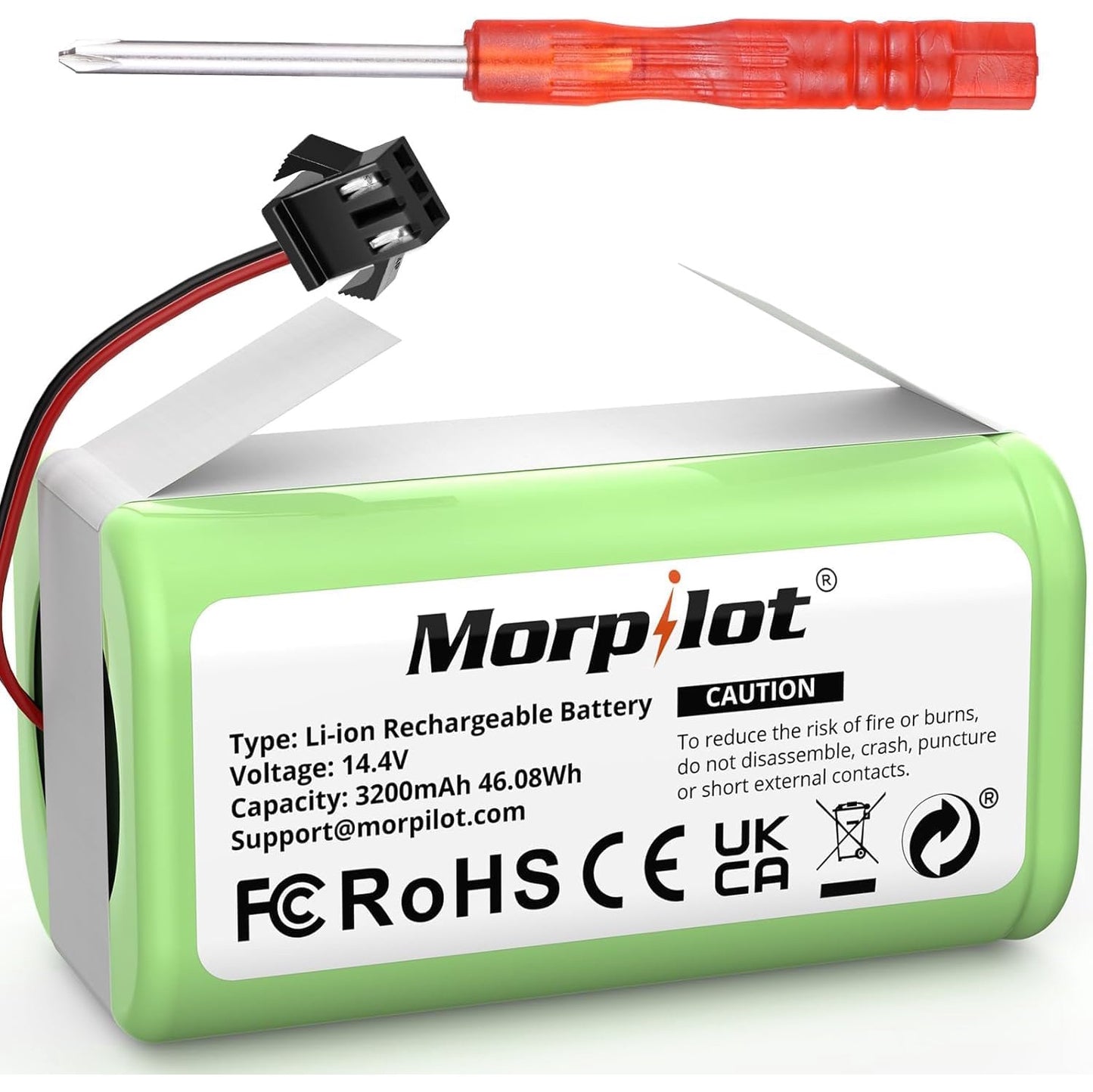 Acumulator 14, 4 V 3200 mAh compatibil cu Ecovacs Deebot si Eufy, pentru Robovac 11, 11S, 11S Max, G10 Hybrid, G20 Series, G30 Series, G40 Hybrid+, 12, 15T, 15C, 15C Max, 15T, 30, 30C, 30 Max, 35C si Deebot DN622 600, 601, 605, 661 Tesvor X500, X500 Pro