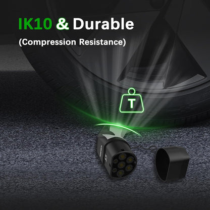 Cablu de incarcare EV pentru masini electrice, de 10 m, 22 kW 32 A, Trifazat, impermeabil IP 66, Type 2 la Type 2, EV/PHEV, cu geanta de depozitare si transport