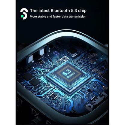 Adaptor audio Bluetooth SOOMFON 5.3 cu mufa Jack 3.5 mm si afisaj digital, adaptor audio 2-in-1 transmitator/receptor (TX/RX), conectare 2 casti simultan, compatibil AirPods, baterie pana la 13 ore, ideal pentru TV, avion, fitness, sistem audio