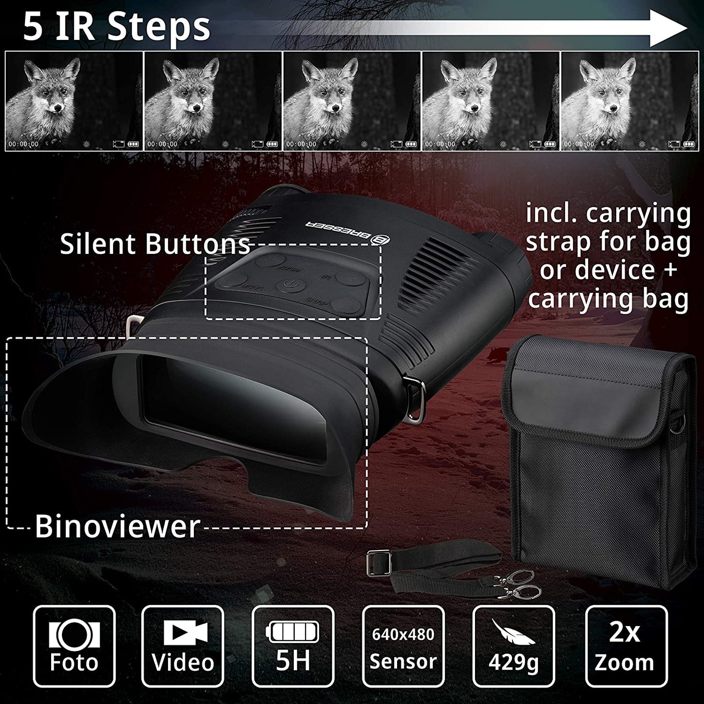 Binoclu Special Bresser Digital Night Vision cu functir de inregistrare