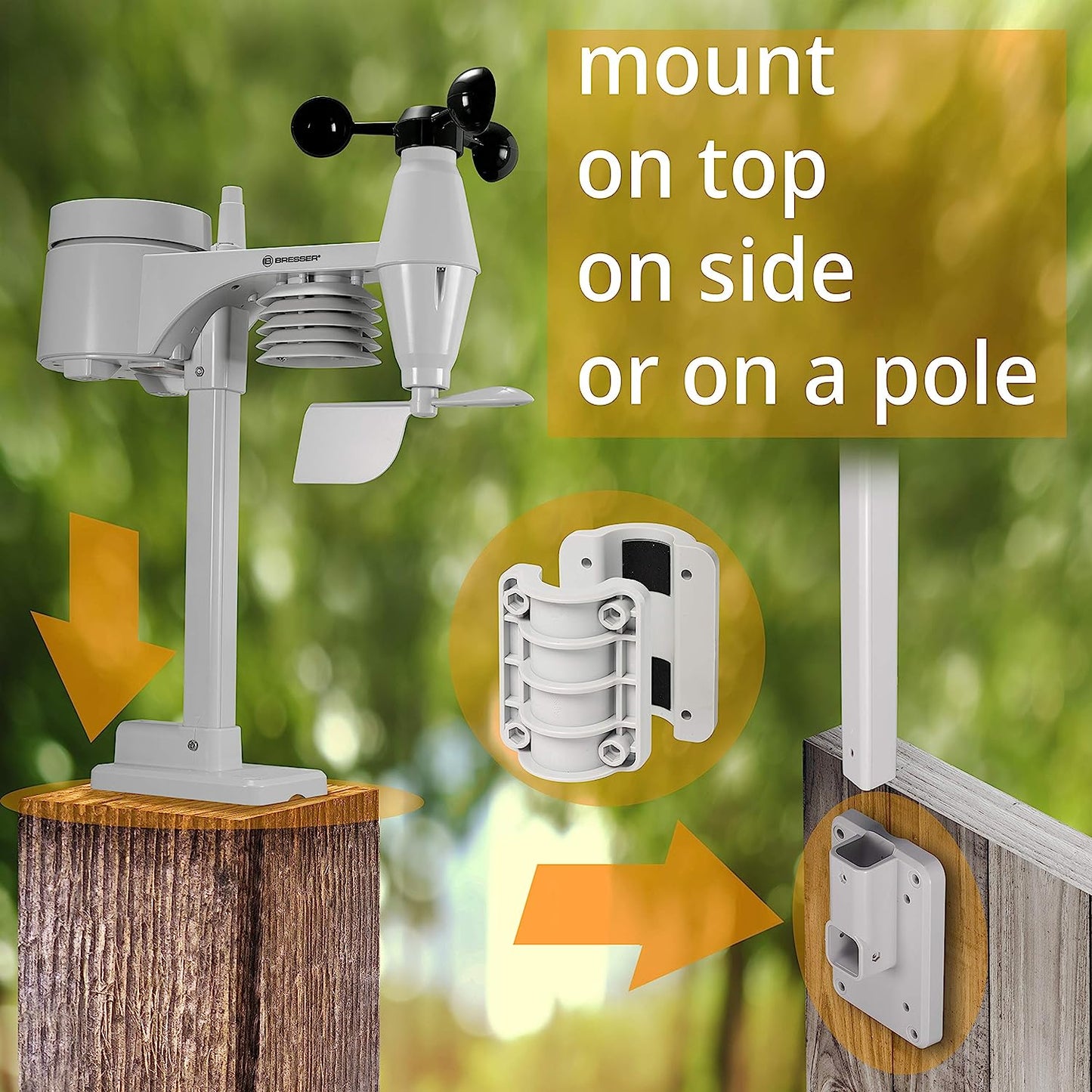 Statie meteo Bresser 5 in 1, cu afisaj color, conexiune WiFi, cu senzor profesional, afisare tendinte meteo