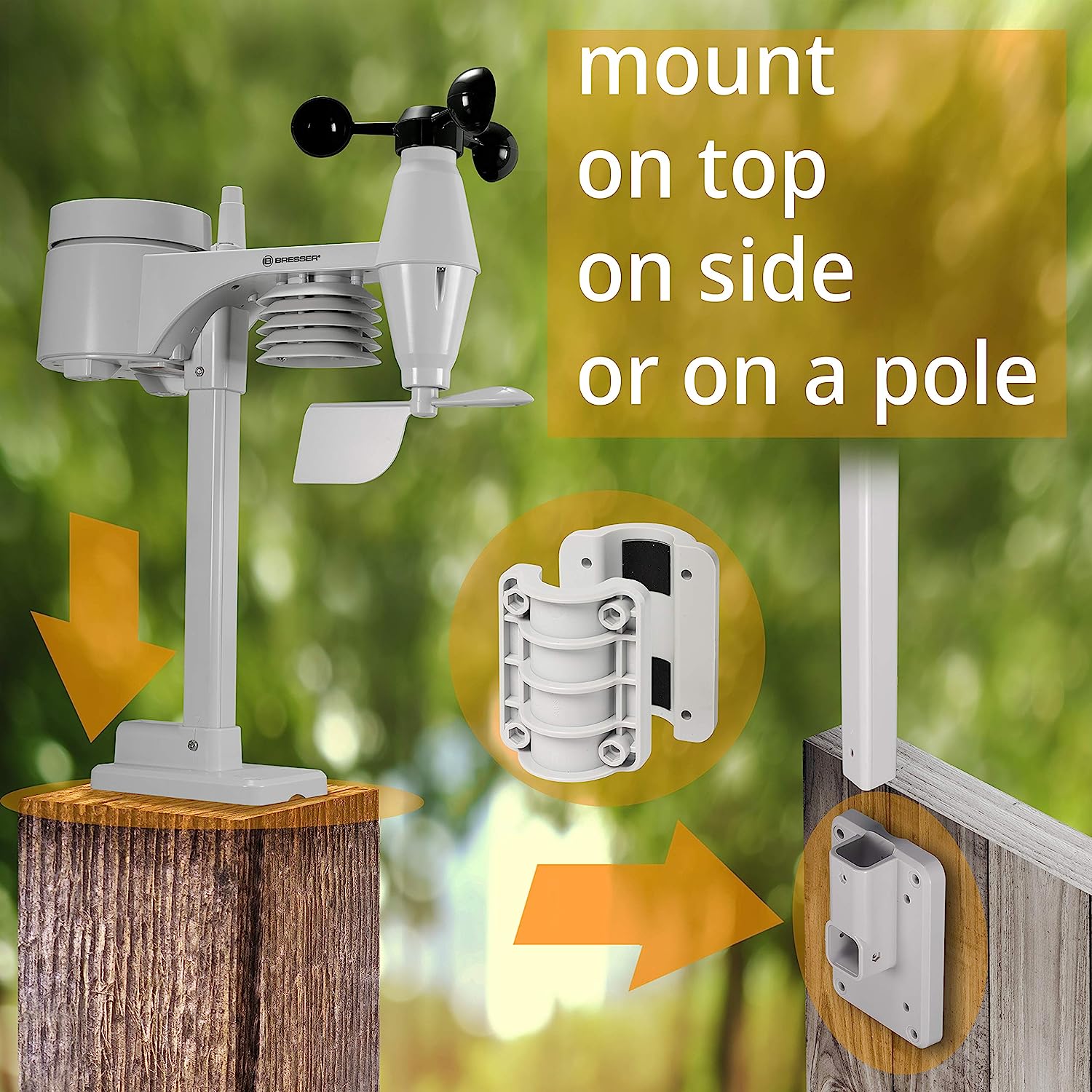 Statie meteo Bresser 5 in 1, cu afisaj color, conexiune WiFi, cu senzor profesional, afisare tendinte meteo
