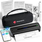 Imprimanta termica A4 portabila, acumulator 2600 mAh, 300dpi, cu 4 role de hartie termica, husa de depozitare si transport, neagra