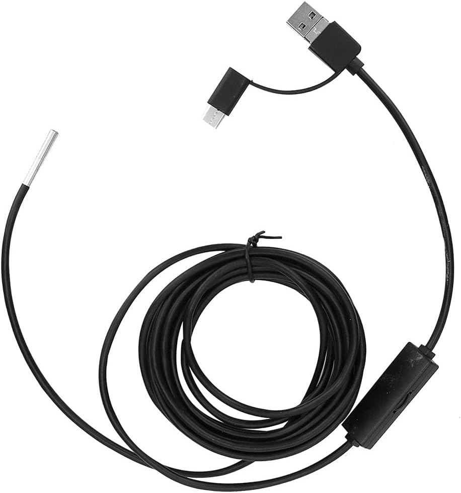 Endoscop industrial, camera de inspectie de 3.9 mm, HD 1280 x 720, cu tub USB semi-rigid de 5 m si 6 LED-uri, luminiozitate reglabila, unghi larg de 70 de grade, rezistenta la apa IP67, compatibil cu android si PC