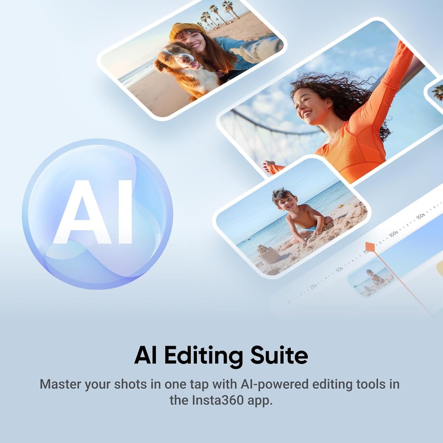 Stabilizator de imagine Insta360 Flow 2 Plus AI Tracker, sistem stabilizare telefon cu urmarie AI, trepied si selfie stick incorporat, pentru iPhone/Android