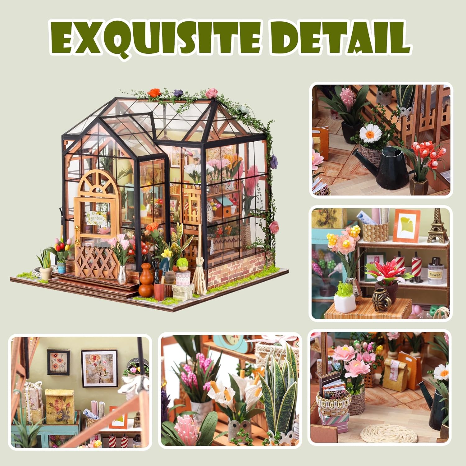 Puzzle 3D, Book Nook Garden House, cotor de carte DIY cu lumini LED, buton cu touch, transparenta, +14 ani