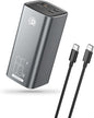 Baterie externa, powerbank 20000 mAh cu incarcare rapida PD 65W, 2 porturi USB-C si 1 port USB-A, pentru laptop, tableta, iPhone, Samsung
