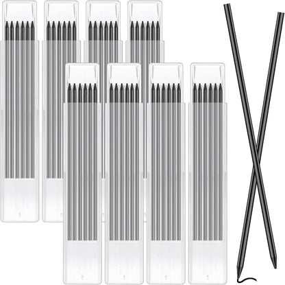 Set 48 mine pentru creion mecanic, rezerve creion de tamplarie 120 x 2.8 mm, din grafit, pentru marcare lemn, metal, beton, hartie