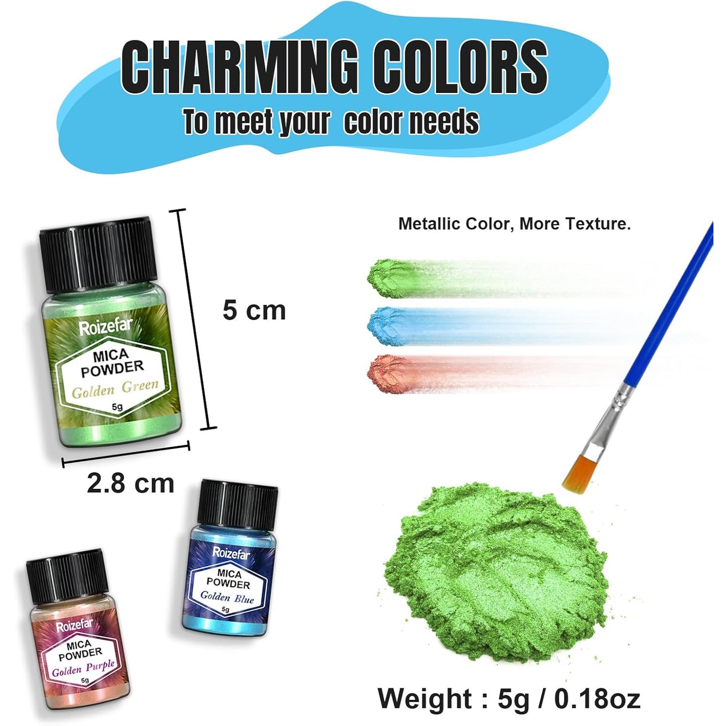 Set pigmenti pudra cu 32 culori metalice 5 g, colorant pulbere metalizata, aditiv multifunctional pentru vopsea, rasina epoxidica, lumanari, slime, sapun