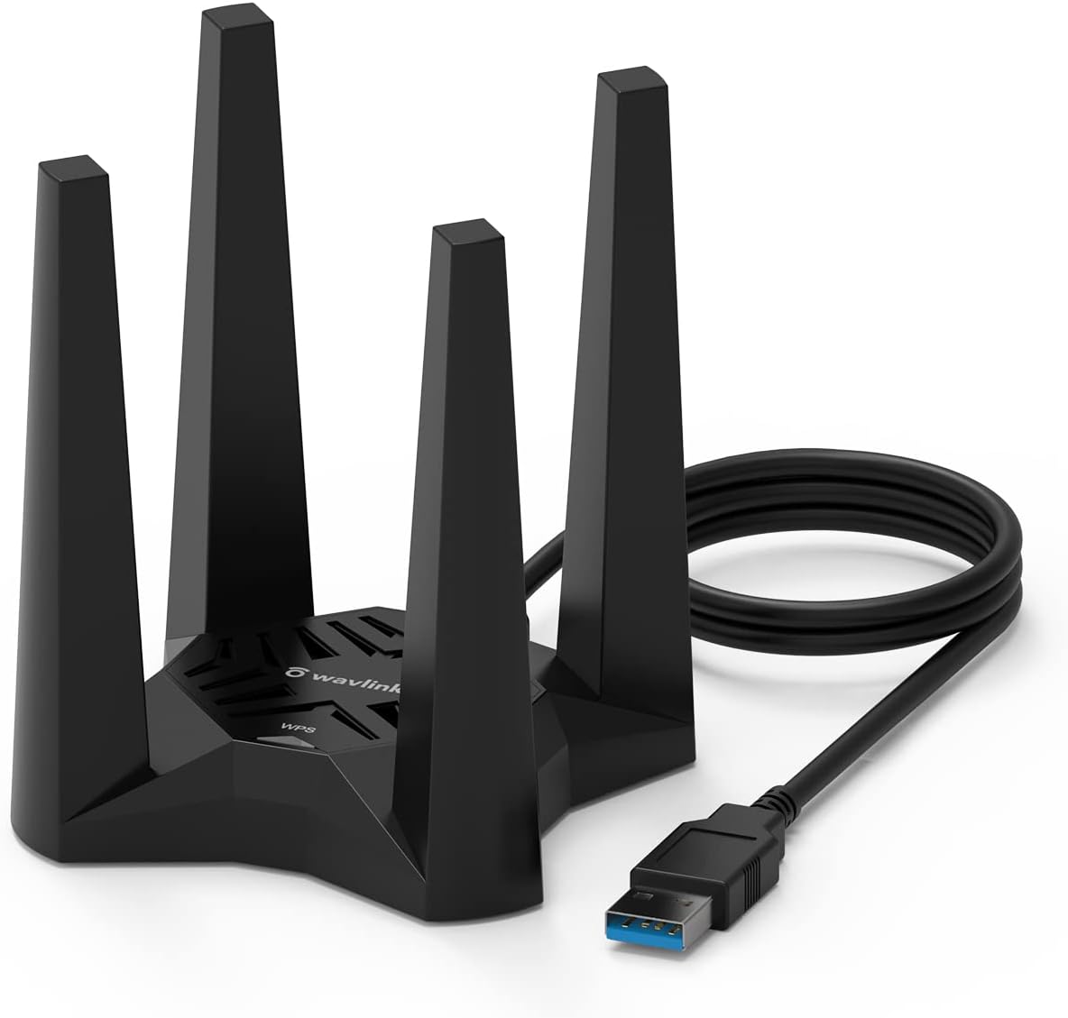 Adaptor wireless WiFi, 1900 Mbps, Dual Band 5GHz /2.4GHz, 1300 Mbps/600Mbps, 4 antene externe 3dBi, Mod Hotspot, buton WPS, Baza magnetica, accepta Windows 11/10/8/7/XP, Mac 10.7-10.15