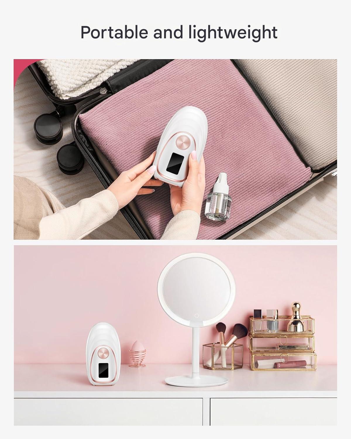 Epilator IPL cu 999.900 impulsuri, 5 niveluri de intensitate, functie racire, mod auto/manual, epliare fara durere pentru femei si barbati