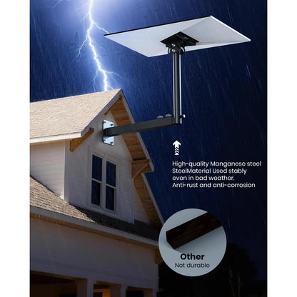 Suport pentru antena Starlink Gen 3, reglabil 360°, unghi inclinare 180°, cu adaptor teava, accesorii de fixare, montare pe perete si acoperis, din metal, negru