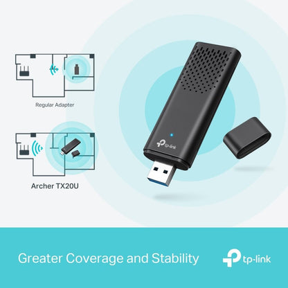 Adaptor wireless, WiFi 6 Dual Band, 1800 Mbs, cu USB 3.0, criptare WPA3, MIMO, OFDMA, doar pentru Windows 10, 11