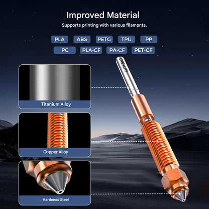 Kit cap de printare, Hotend imprimanta 3D Creality K1 Max / K1 / K1 SE / K1C, incalzitor ceramic, suporta pana la 300 °C, viteza mare de printare pana la 600 mm/s