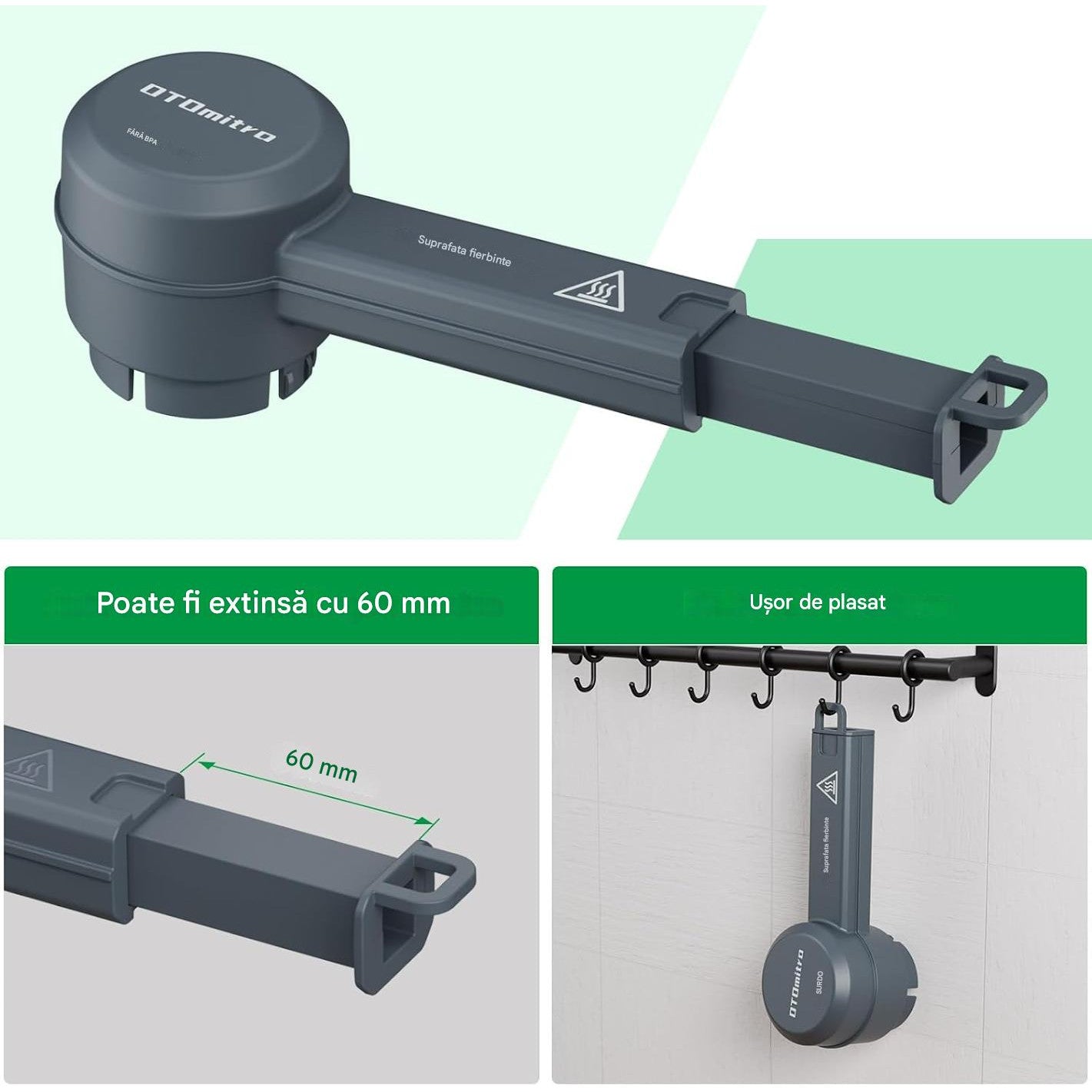 Adaptor de aburi, accesoriu pentru Thermomix TM5 TM6 TM31 TM21, deflector rotativ 360°, fara BPA, deviator de aburi, gri