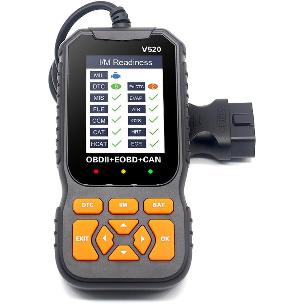 Tester de diagnosticare auto, diagnoza OBD2, EOBD, citire/stergere coduri de eroare a motorului, ecran LCD, compatibil cu o gama larga de vehicule