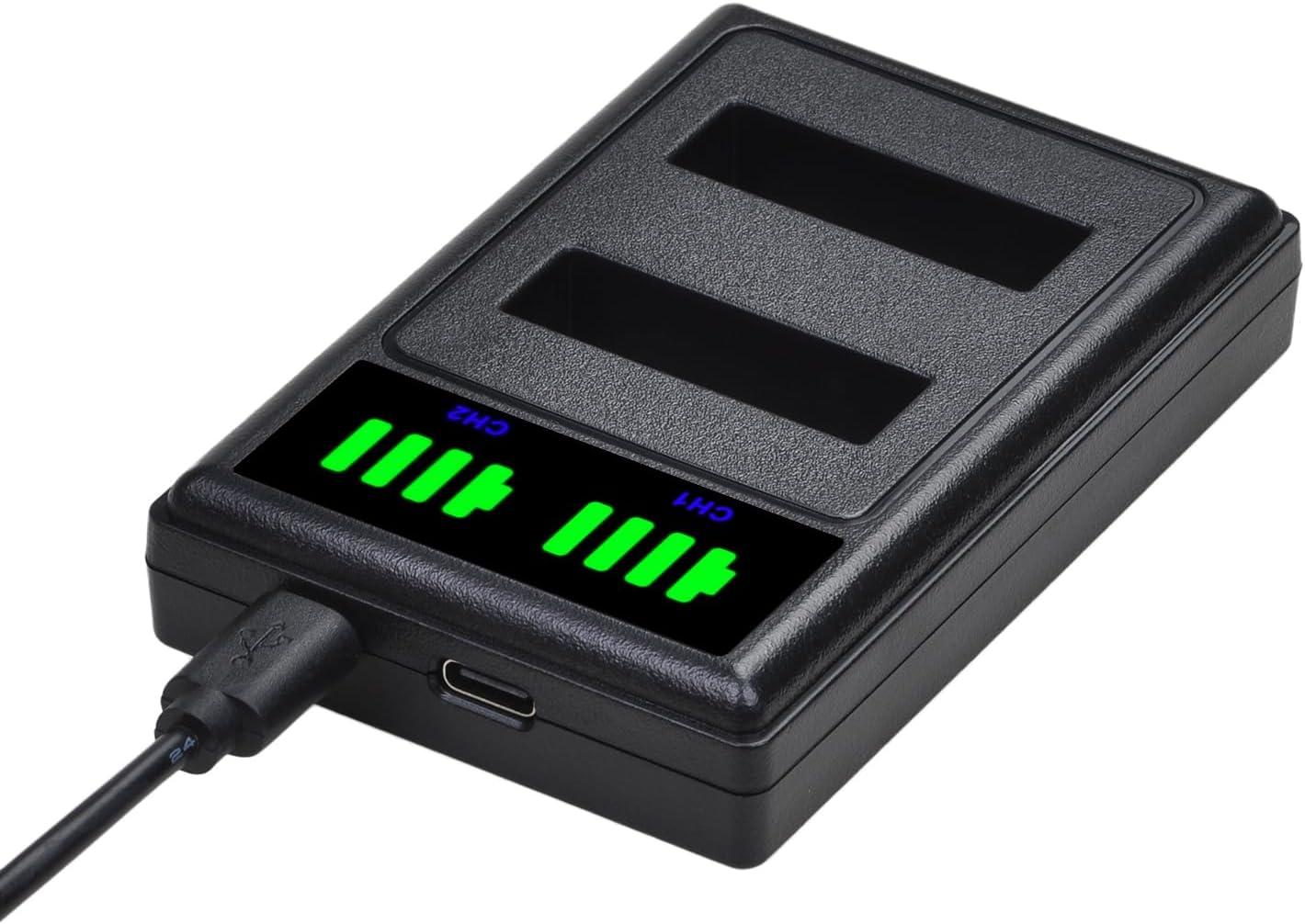 Set de 2 acumulatori EN-EL23 1850 mAh si incarcator dual, compatibil cu Nikon Coolpix P900 P600 P610 P610s P900s S810c B700