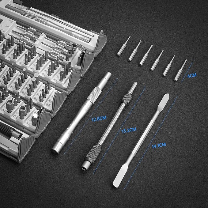 Set surubelnite de precizie pentru reparatii electronice 139 in 1, cu ax extensibil flexibil, cap magnetic, maner ergonomic, compatibile cu iPhone, iPad, Switch, PS4, Laptop, ochelari, electrocasnice