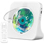 CD Player portabil premium Greadio cu Bluetooth 5.0 bidirectional, difuzoare HiFi stereo, telecomanda, display LED, radio FM, suport CD/MP3/USB/AUX, jack casti, design elegant anti-praf, functie sleep timer, alb