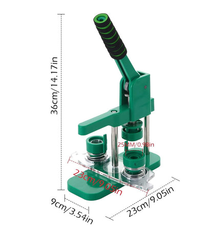 Set presa de facut insigne 25 mm, masina de fabricat butoane cu 100 accesorii si taietor rotund, matrita magnetica inlocuibila, maner ergonomic, din metal
