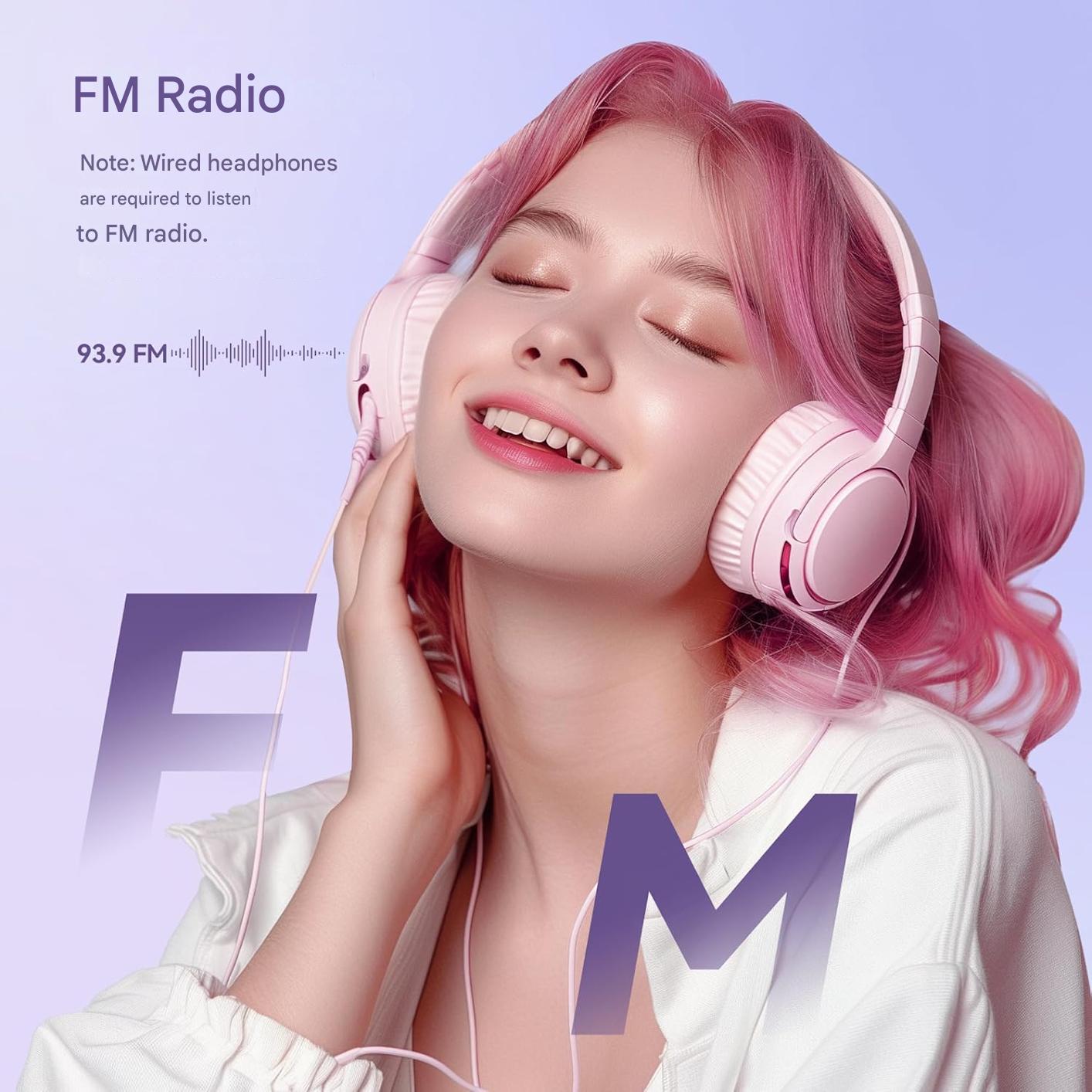 MP3 Player AGPTEK 64GB cu Bluetooth 5.3, ecran TFT de 2.4 inch, HiFi Lossless, difuzor integrat, radio FM, inregistrare, suport Card TF 128GB, violet
