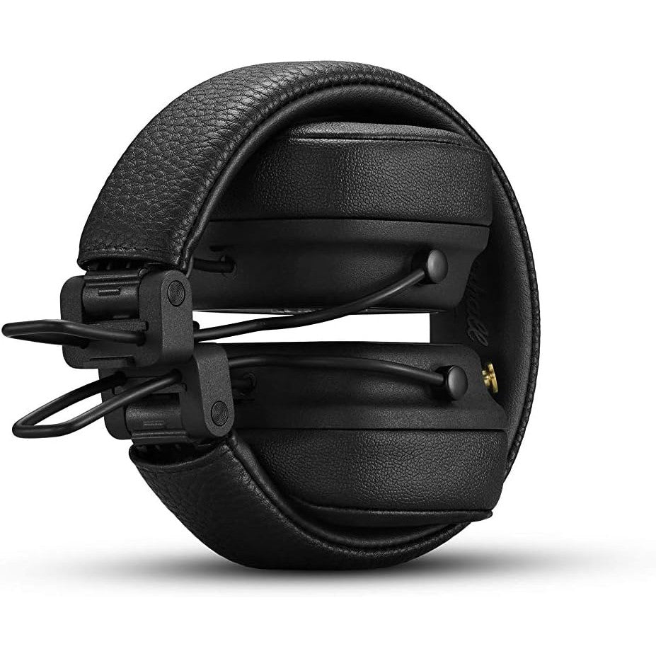 Casti Bluetooth On-Ear Marshall Major IV, pliabile, autonomie 80h, incarcare Wireless, Bluetooth 5.0, control cu buton, Jack 3.5 mm, negre