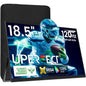 Monitor portabil gaming SUPERFECT 18.5 inch, Full HD 1920x1080 IPS mat, 120Hz, 16:9, 125% sRGB, USB-C + Mini HDMI, difuzoare integrate, suport reglabil, compatibil VESA, pentru laptop, PC, telefon, PS4/PS5, Xbox