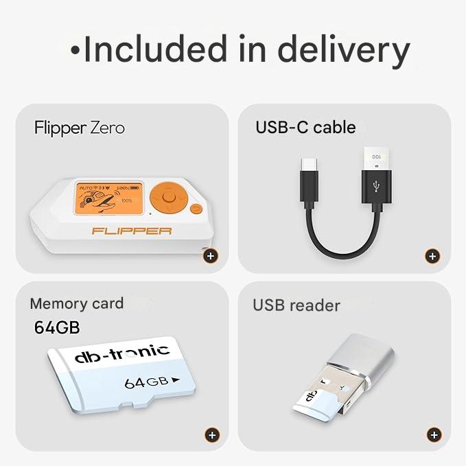 Dispozitiv multifunctional portabil Flipper Zero cu card de memorie de 64 GB si cititor de carduri USB